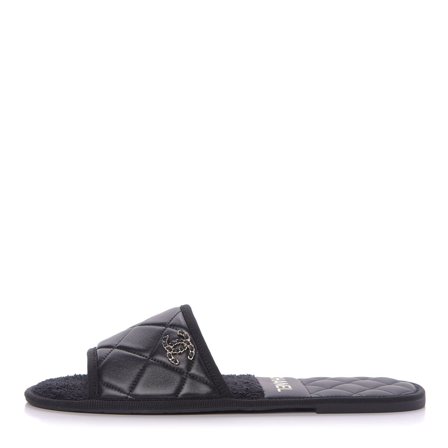 Chanel Lambskin CC Flat Mules S Black 1 of 11