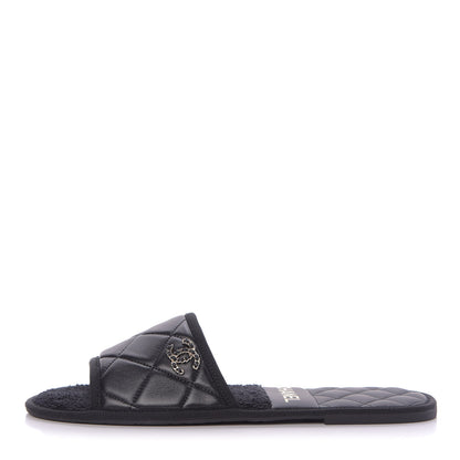 Chanel Lambskin CC Flat Mules S Black 1 of 11
