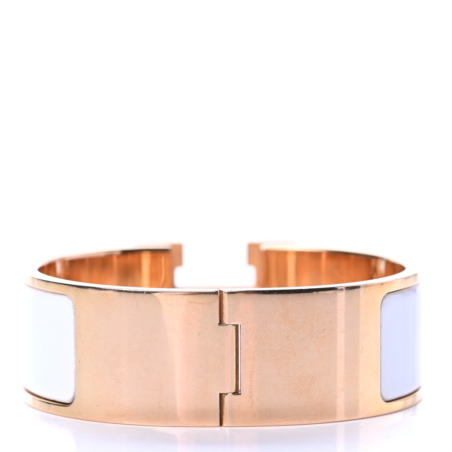 Hermes Enamel Wide Clic Clac H Bracelet PM White 2 of 3