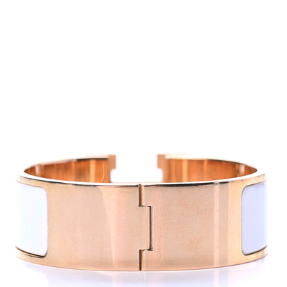 Hermes Enamel Wide Clic Clac H Bracelet PM White 2 of 3