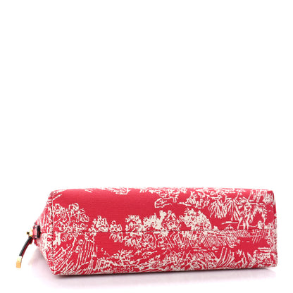 Christian Dior Embroidered Toile De Jouy 30 Montaigne Cosmetic Pouch Red 4 of 8