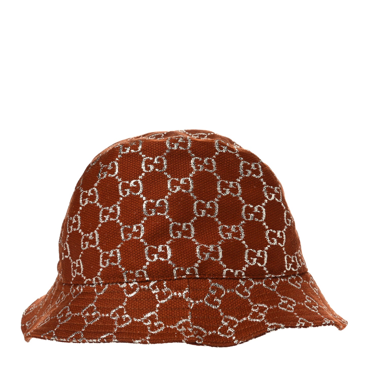 Canvas Lame GG Monogram Bucket Hat L Burnt Orange Silver