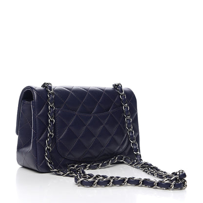 Chanel Lambskin Quilted Mini Rectangular Flap Dark Purple 2 of 9
