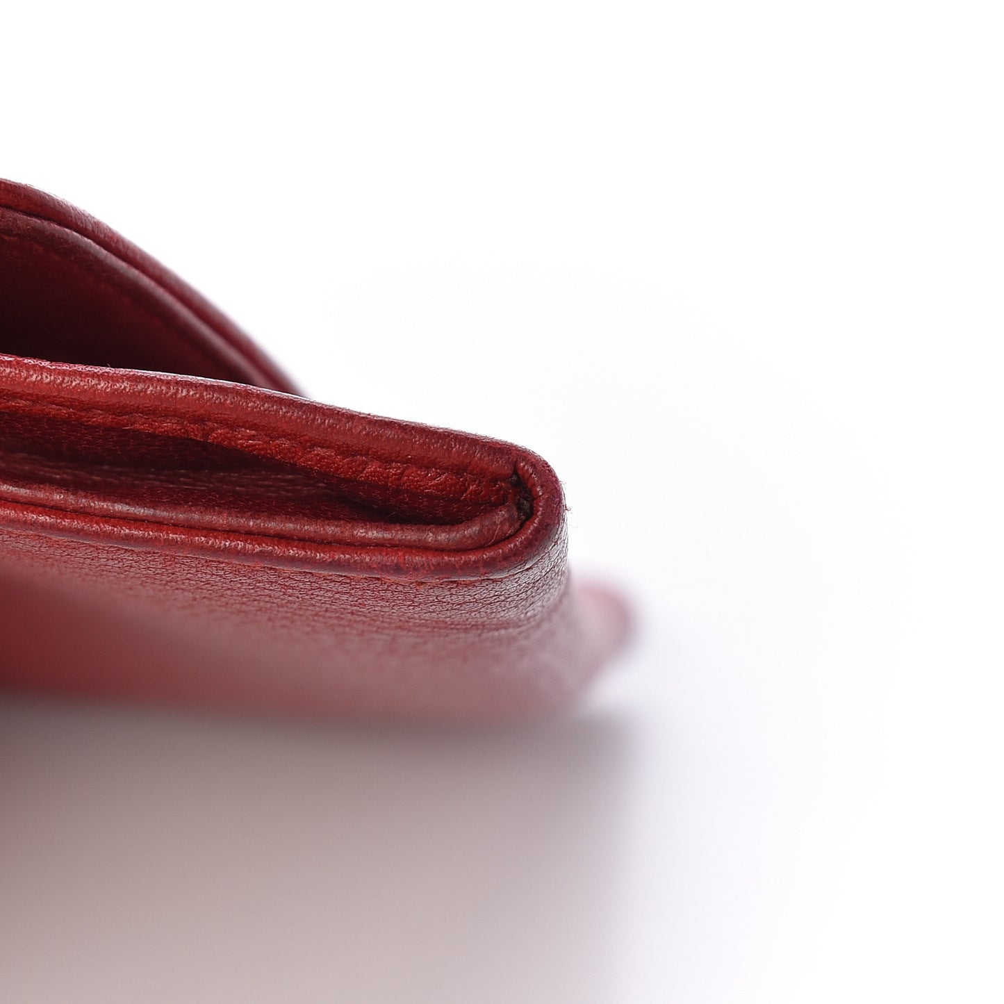 Caviar Timeless CC Card Holder Flap Wallet Dark Red