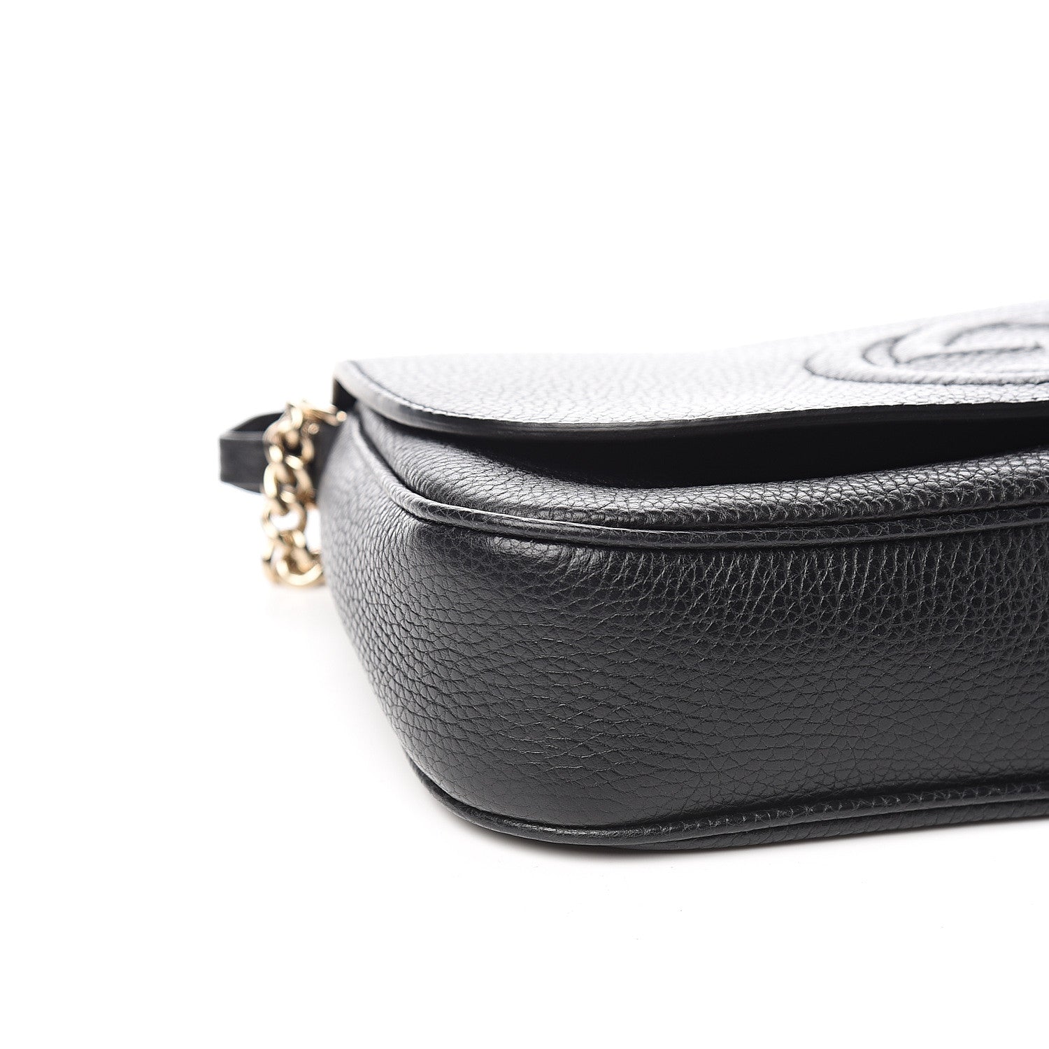 Gucci Pebbled Calfskin Medium Soho Flap Crossbody Black 7 of 9