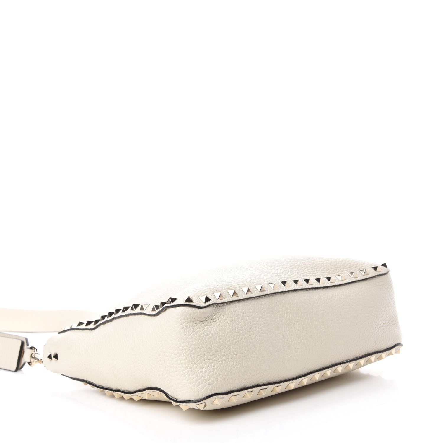 Valentino Garavani Pebbled Calfskin Small Rockstud Flip-Lock Messenger Bag Light Ivory 4 of 9