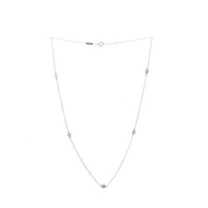 Tiffany Sterling Silver Diamond .15ctw Elsa Peretti Diamonds by the Yard Five Station Necklace 3 of 8