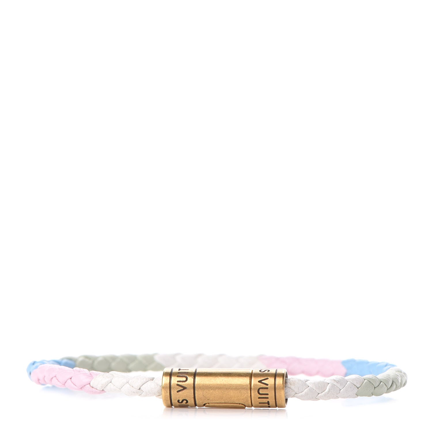 Louis Vuitton Keep It Braided Bracelet 19 Green Pink Blue White 1 of 5