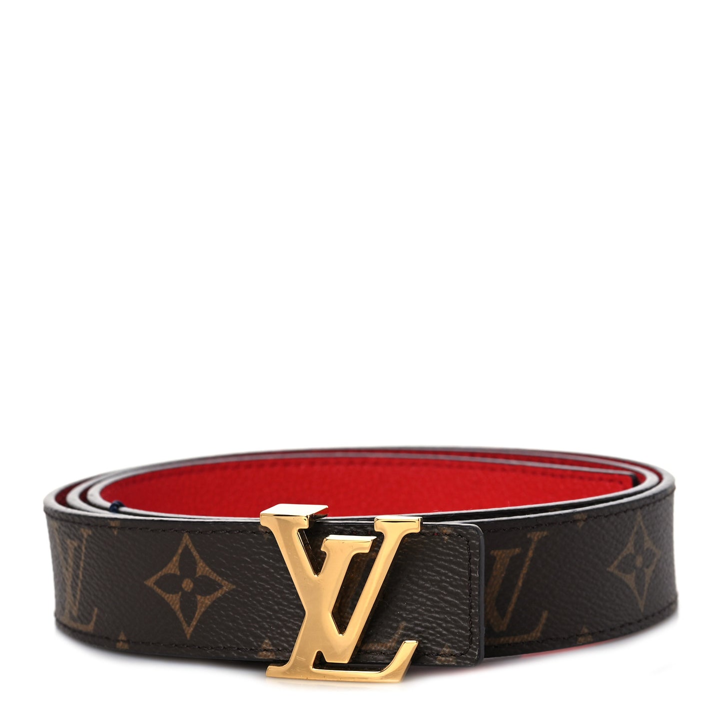 Monogram 30mm LV Initiales Reversible Belt 95 38 Coquelicot
