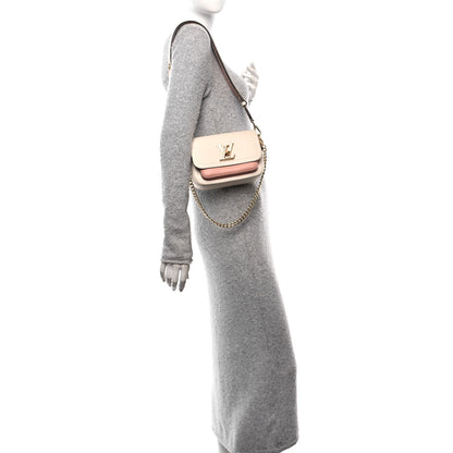 Louis Vuitton Grained Calfskin Lockme Tender Quartz Rose Trianon 2 of 14