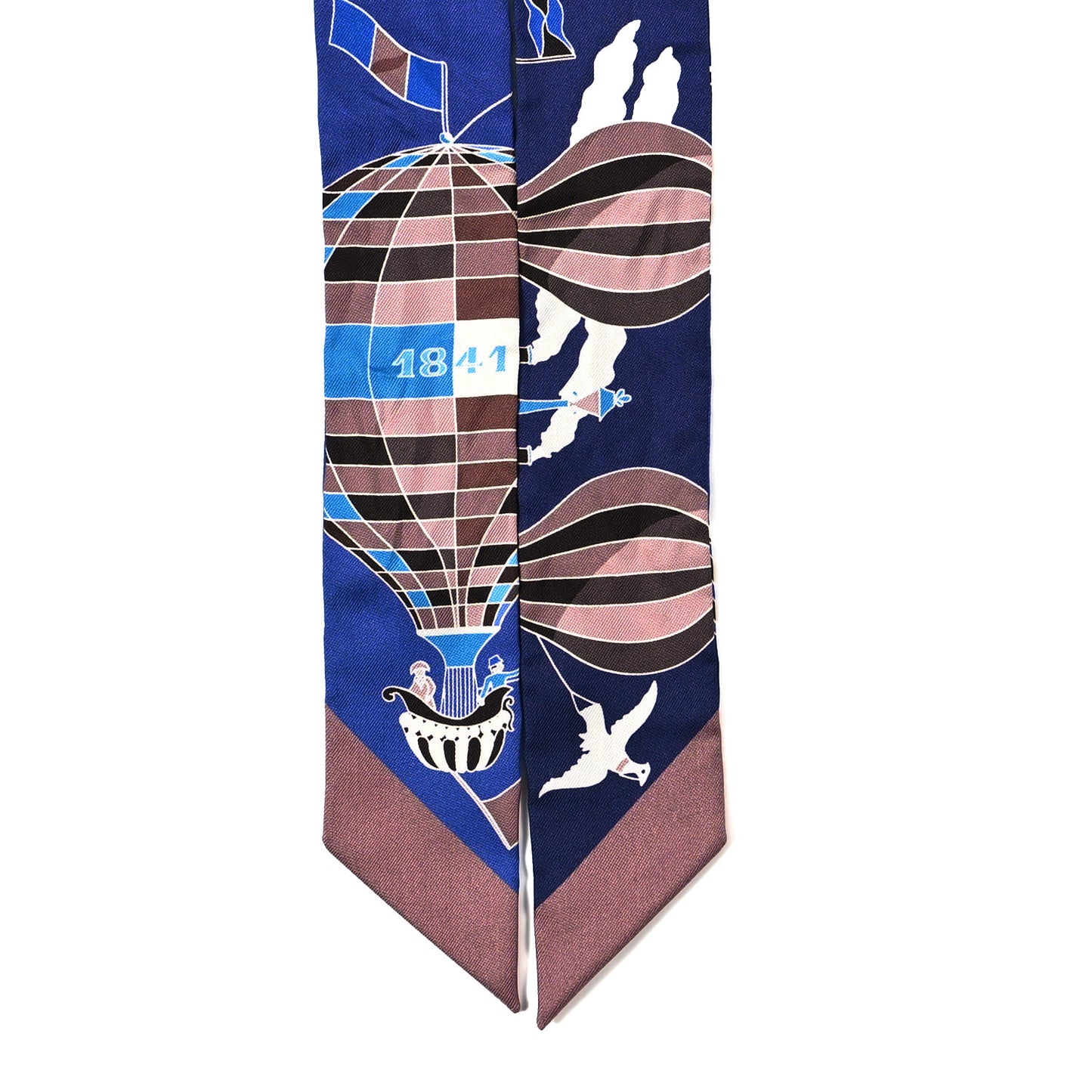 Silk Les Folies Du Ciel Twilly Marine Marron Glace White