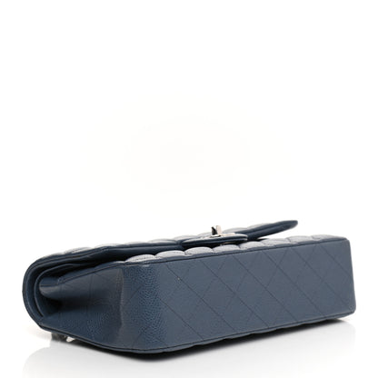 Chanel Caviar Quilted Medium Double Flap Blue 6 of 23