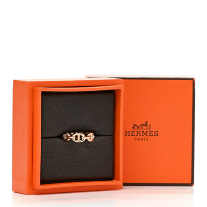 Hermes 18K Rose Gold PM Chaine d'Ancre Enchainee Ring 51 5.75 8 of 8