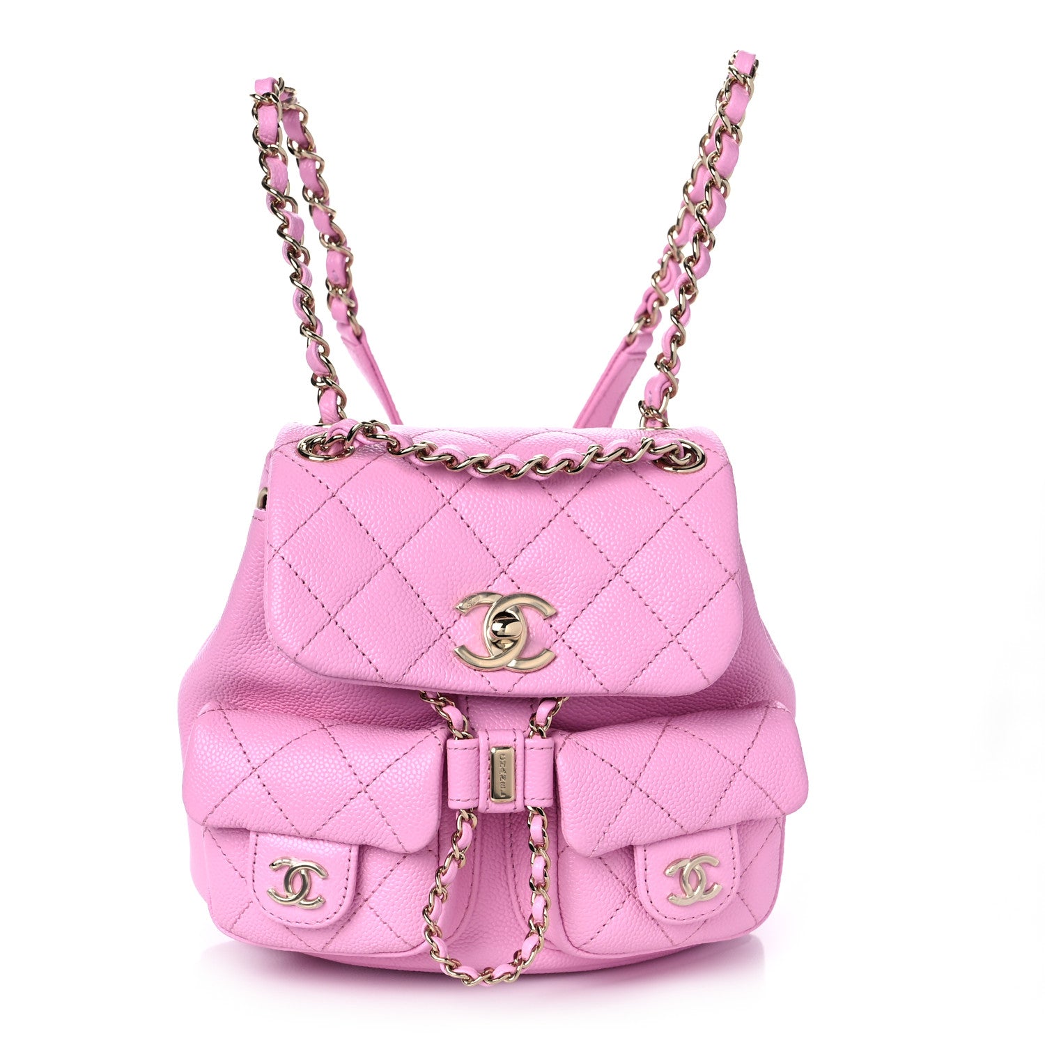 Chanel Shiny Caviar Quilted Small Duma Pockets Drawstring Backpack Lilac 1 of 10