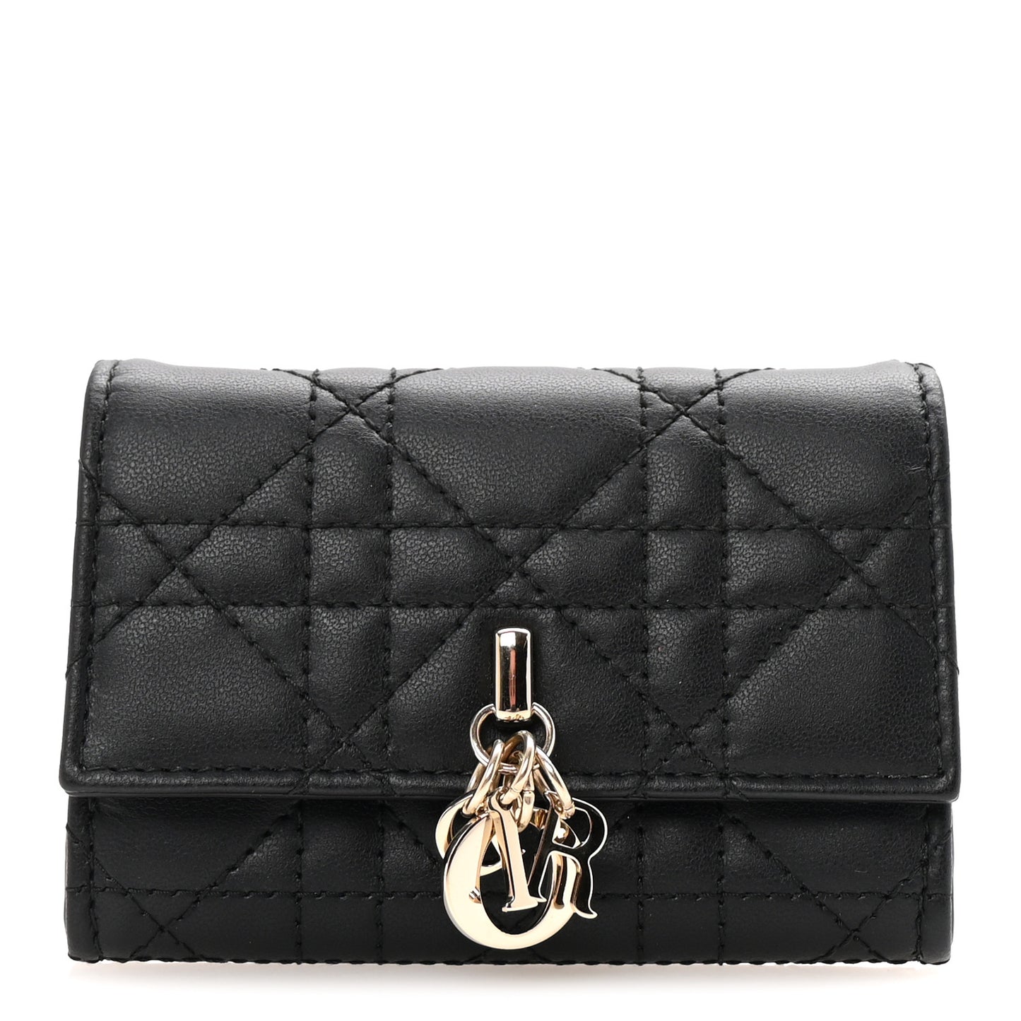 Lambskin Cannage My Dior Glycine Wallet Black