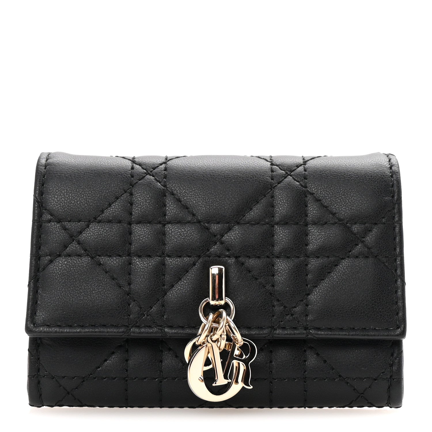 Christian Dior Lambskin Cannage My Dior Glycine Wallet Black 1 of 8