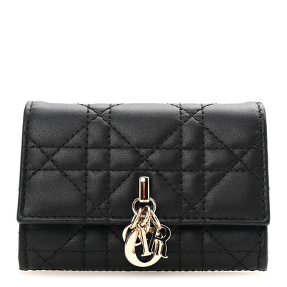 Christian Dior Lambskin Cannage My Dior Glycine Wallet Black 1 of 8