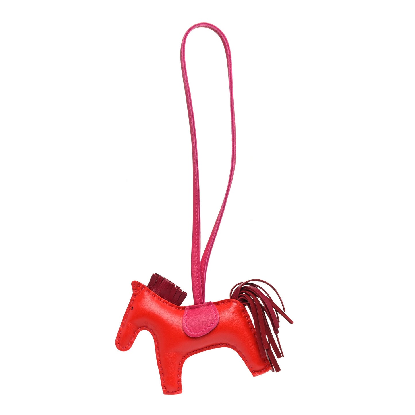 Milo Lambskin Grigri Rodeo Horse Bag Charm PM Rouge Indien Rubis Rose Mexico