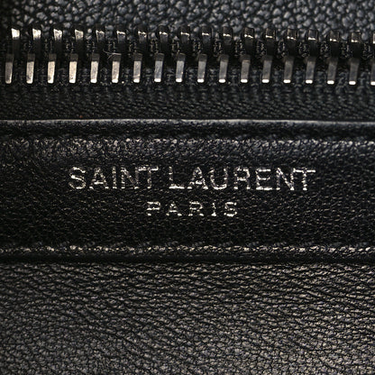 Saint Laurent Sheepskin Matelasse Chevron Patchwork Monogram Medium College Bag Black 6 of 9