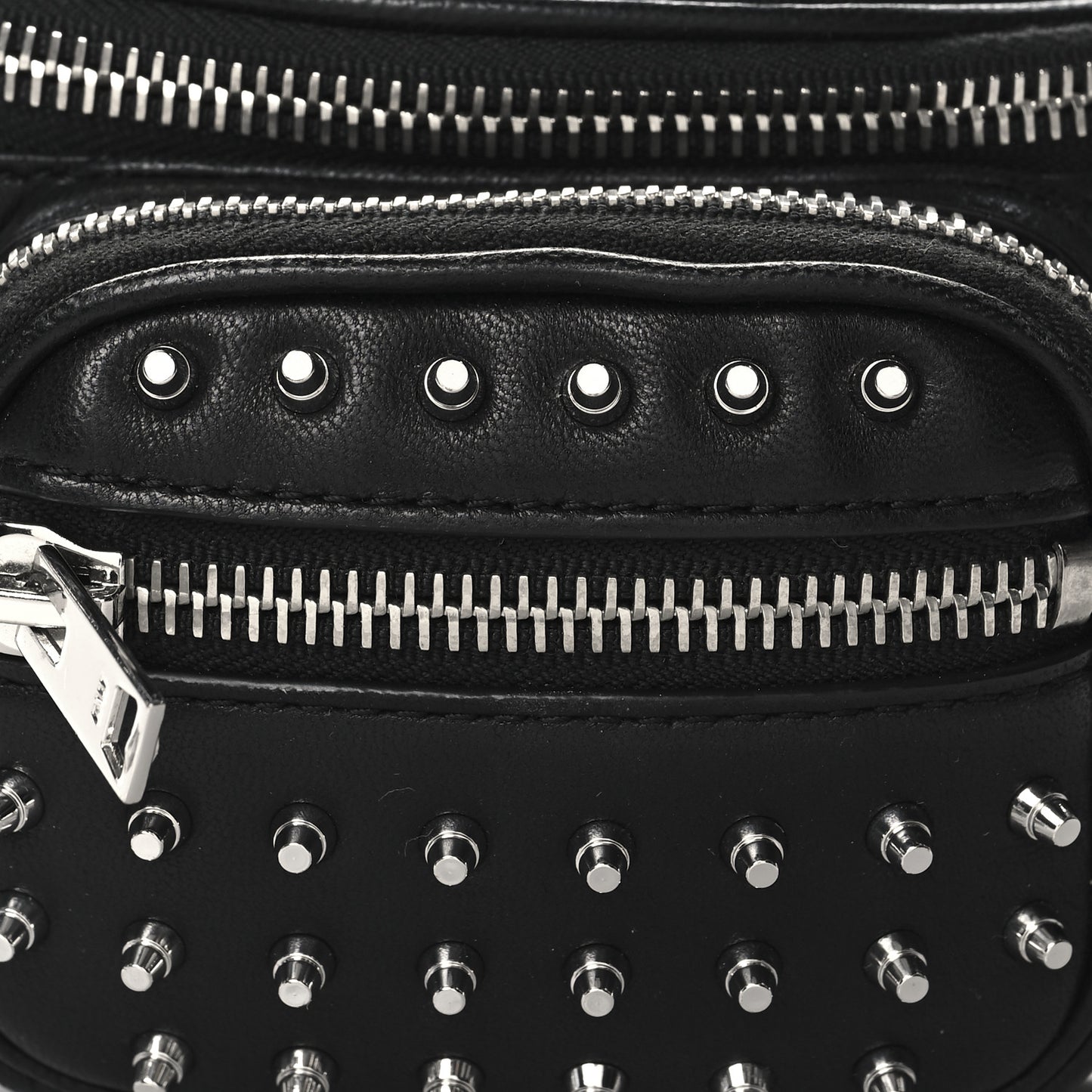 Lambskin Studded Mini Attica Belt Bag Black