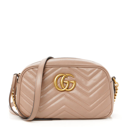 Gucci Calfskin Matelasse Small GG Marmont Chain Shoulder Bag Porcelain Rose 1 of 12
