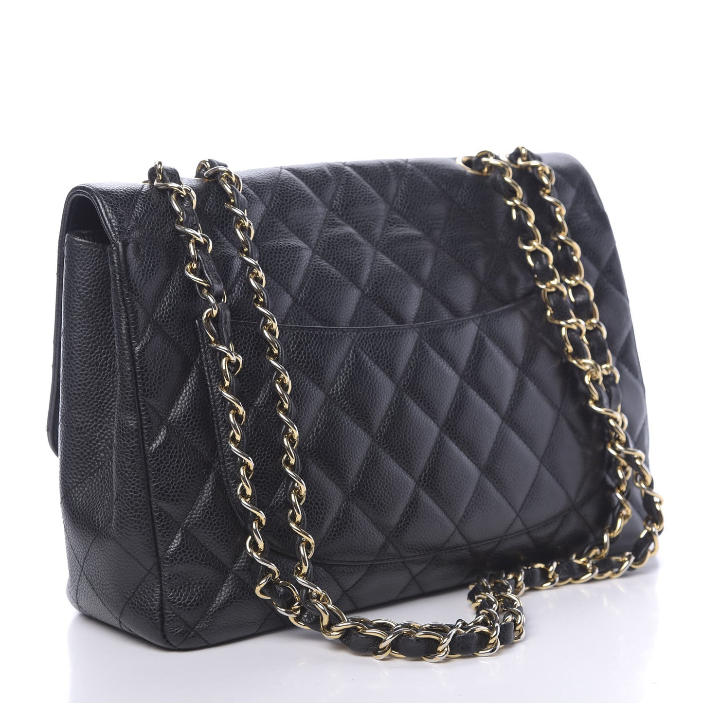 Caviar Quilted Jumbo Single Flap Black