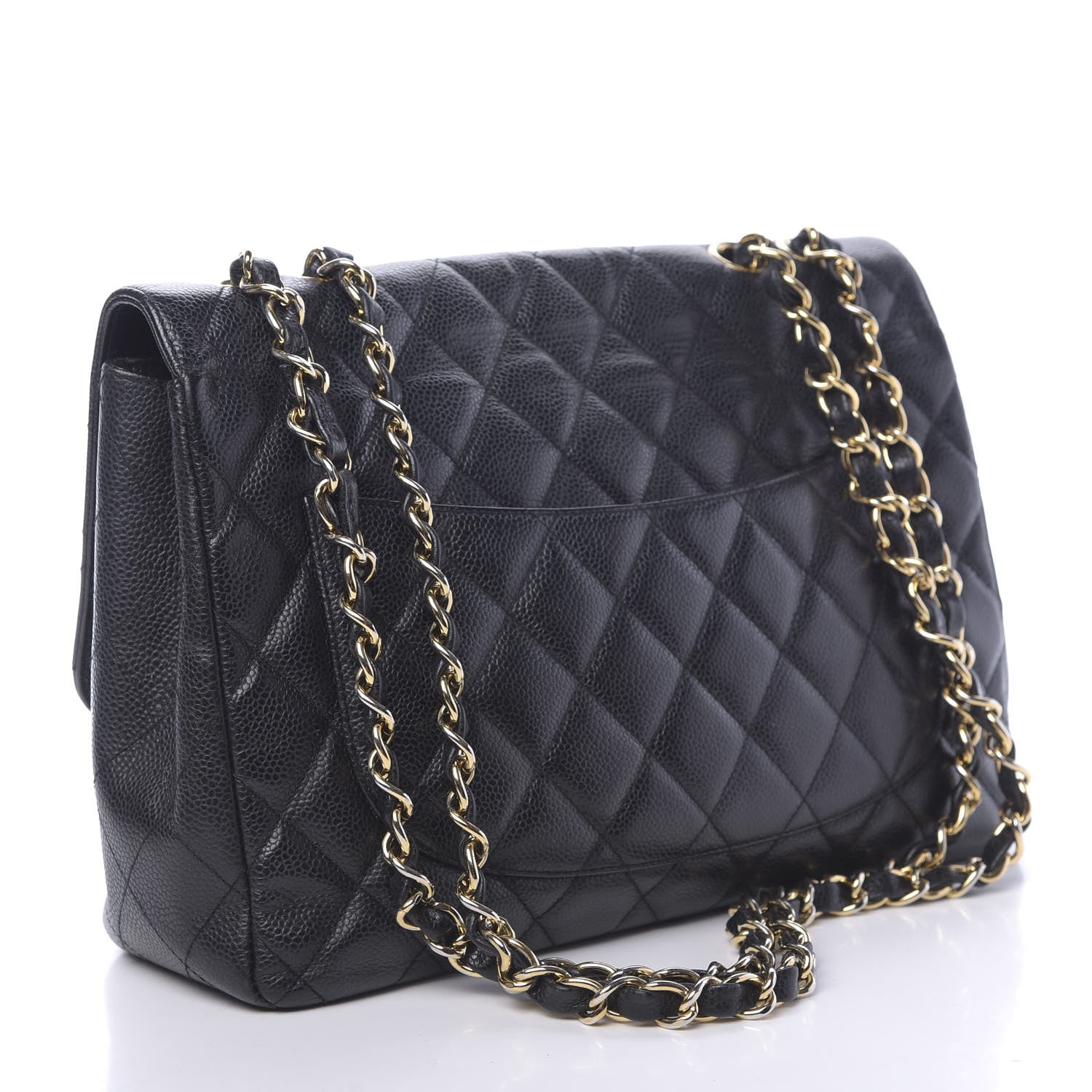 Chanel Caviar Quilted Jumbo Single Flap Black 3 of 12