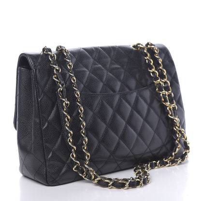 Chanel Caviar Quilted Jumbo Single Flap Black 3 of 12