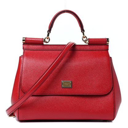 Dolce & Gabbana Dauphine Medium Miss Sicily Satchel Dark Red 1 of 4