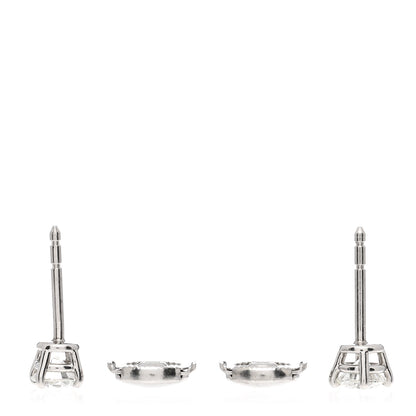 Tiffany Platinum Diamond .80ctw Solitaire Earrings 3 of 5