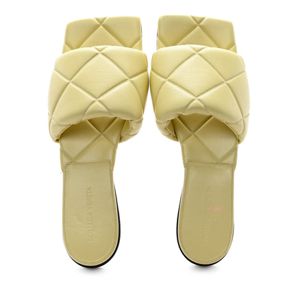 Bottega Veneta Nappa Quilted Rubber Lido Flat Sandals 40 Moon Beam 2 of 8