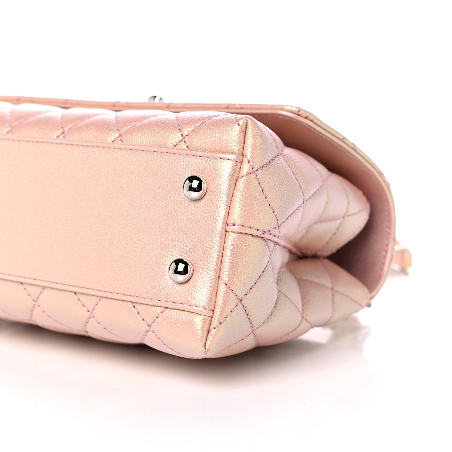 Chanel Iridescent Caviar Quilted Mini Coco Handle Flap Pink 9 of 10