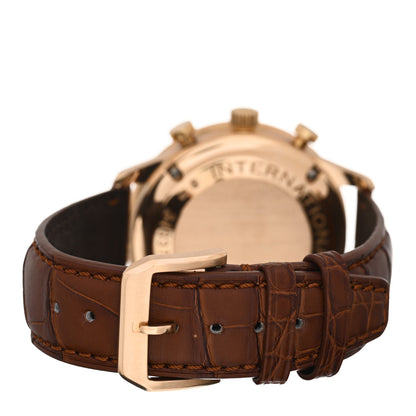 IWC 18K Rose Gold Alligator 41mm Portugieser Chronograph Automatic Watch White IW371402 3 of 4