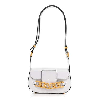 Valentino Garavani Calfskin Small Vlogo Chain Shoulder Bag Optic White 1 of 10