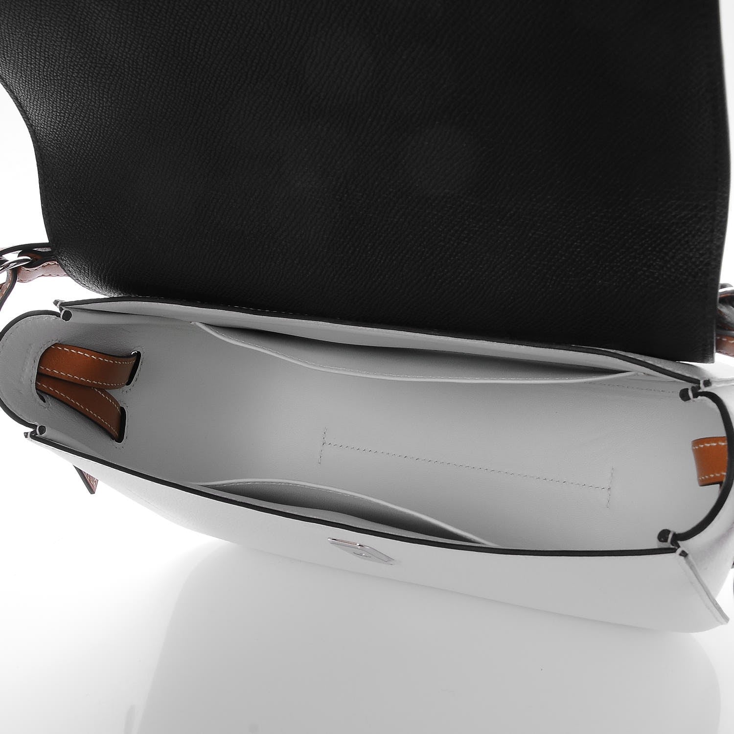 Hermes Epsom Swift Medium Hanais White Black Natural 5 of 9