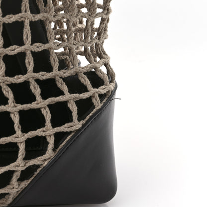 Bottega Veneta Raffia Calfskin Net Large Andiamo Shoulder Bag Fondant 12 of 13