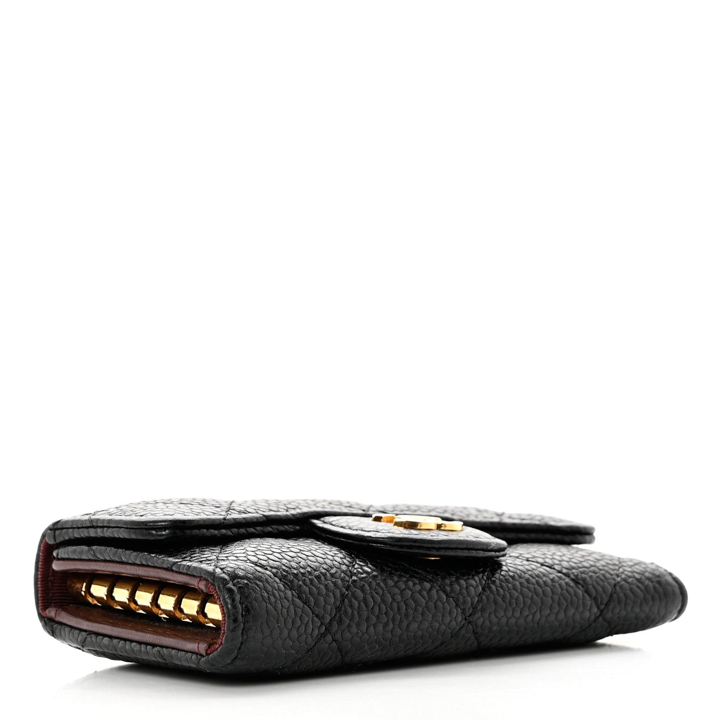 Caviar Quilted 6 Key Holder Black