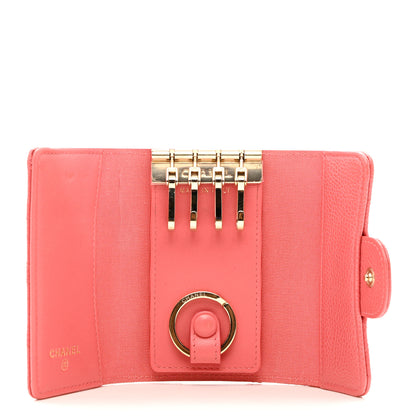 Chanel Caviar Quilted Classic 4 Key Holder Wallet Dark Pink 6 of 9
