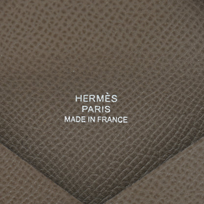 Hermes Epsom Calvi Card Case Etoupe 6 of 7