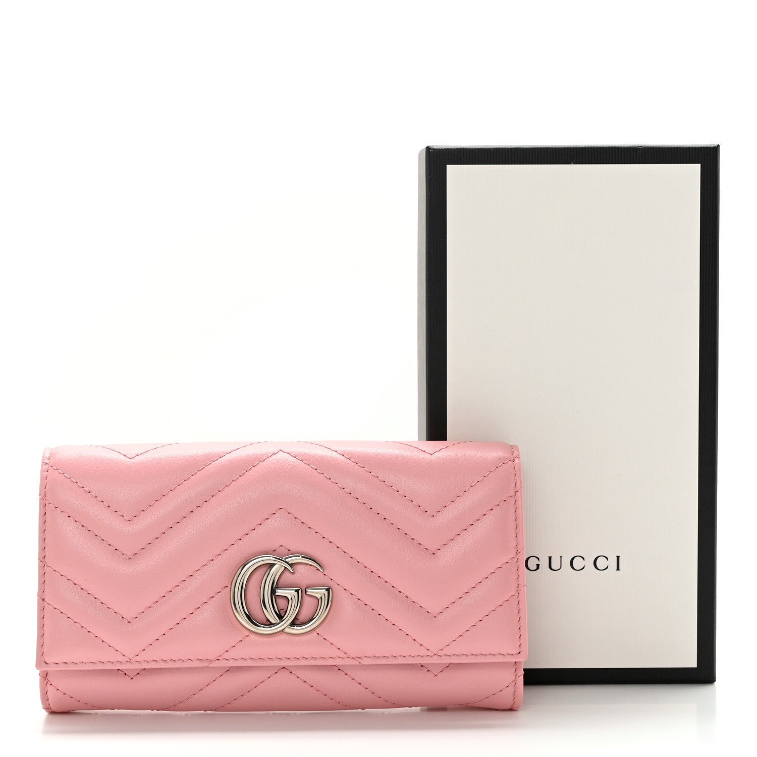 Gucci Calfskin Matelasse GG Marmont Continental Wallet Perfect Pink 10 of 10