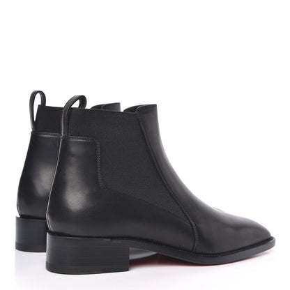 Christian Louboutin Calfskin Ingrassato Womens Marmada Flat Chelsea Boots 34.5 Black 4 of 7