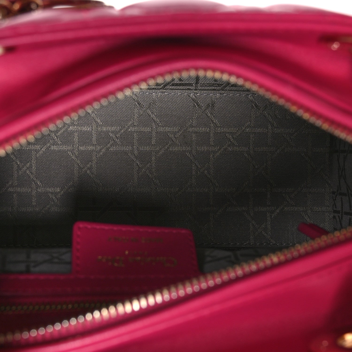 Christian Dior Lambskin Cannage Medium Lady Dior Fuchsia 5 of 10