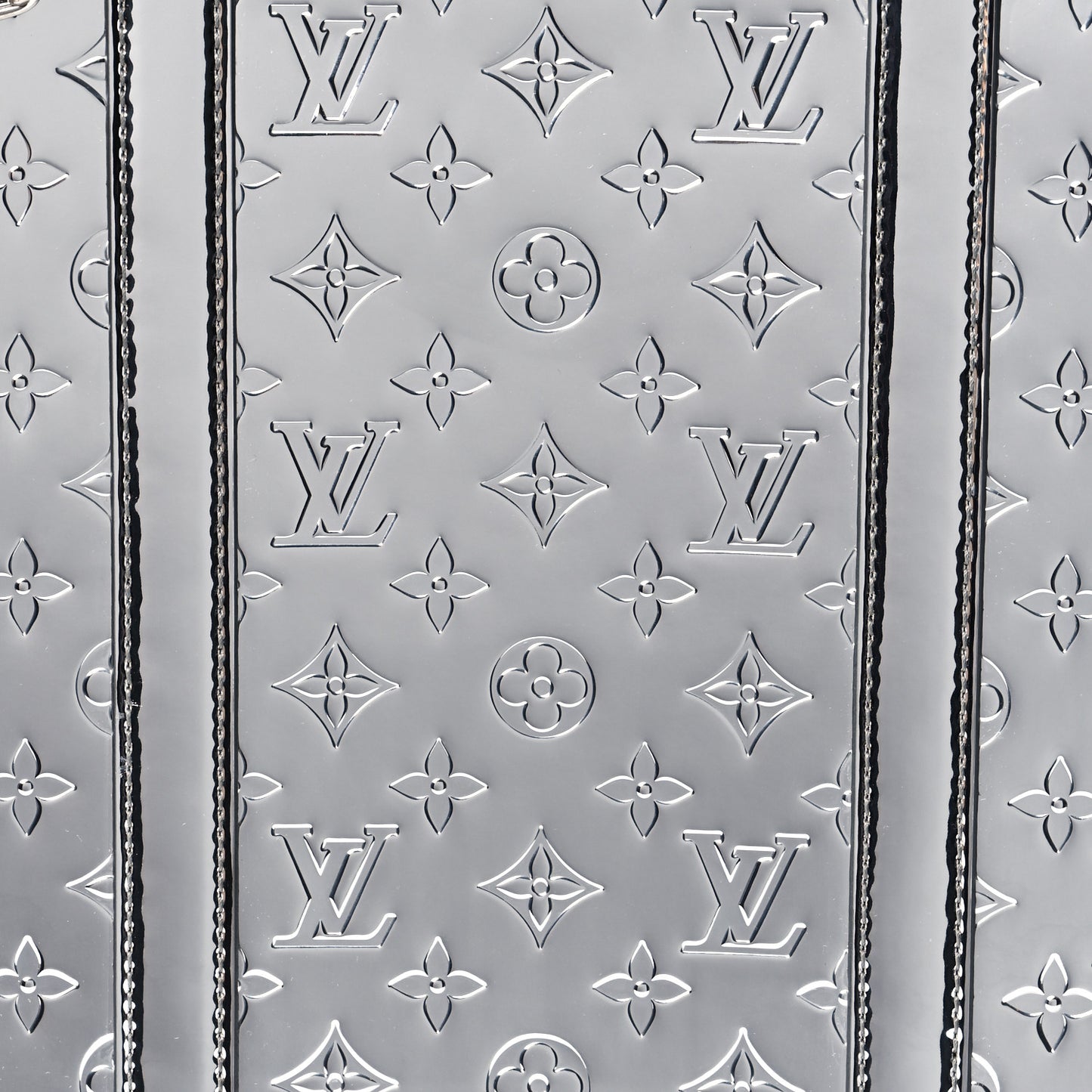 Monogram Mirror Sac Plat NM Silver
