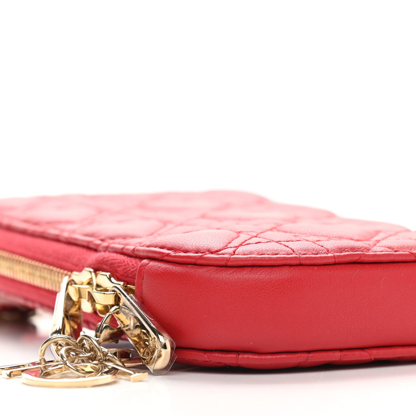 Lambskin Cannage Dioramour Lady Dior Phone Holder Bright Red