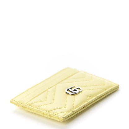 Gucci Calfskin Matelasse GG Marmont Card Holder Banana 4 of 6