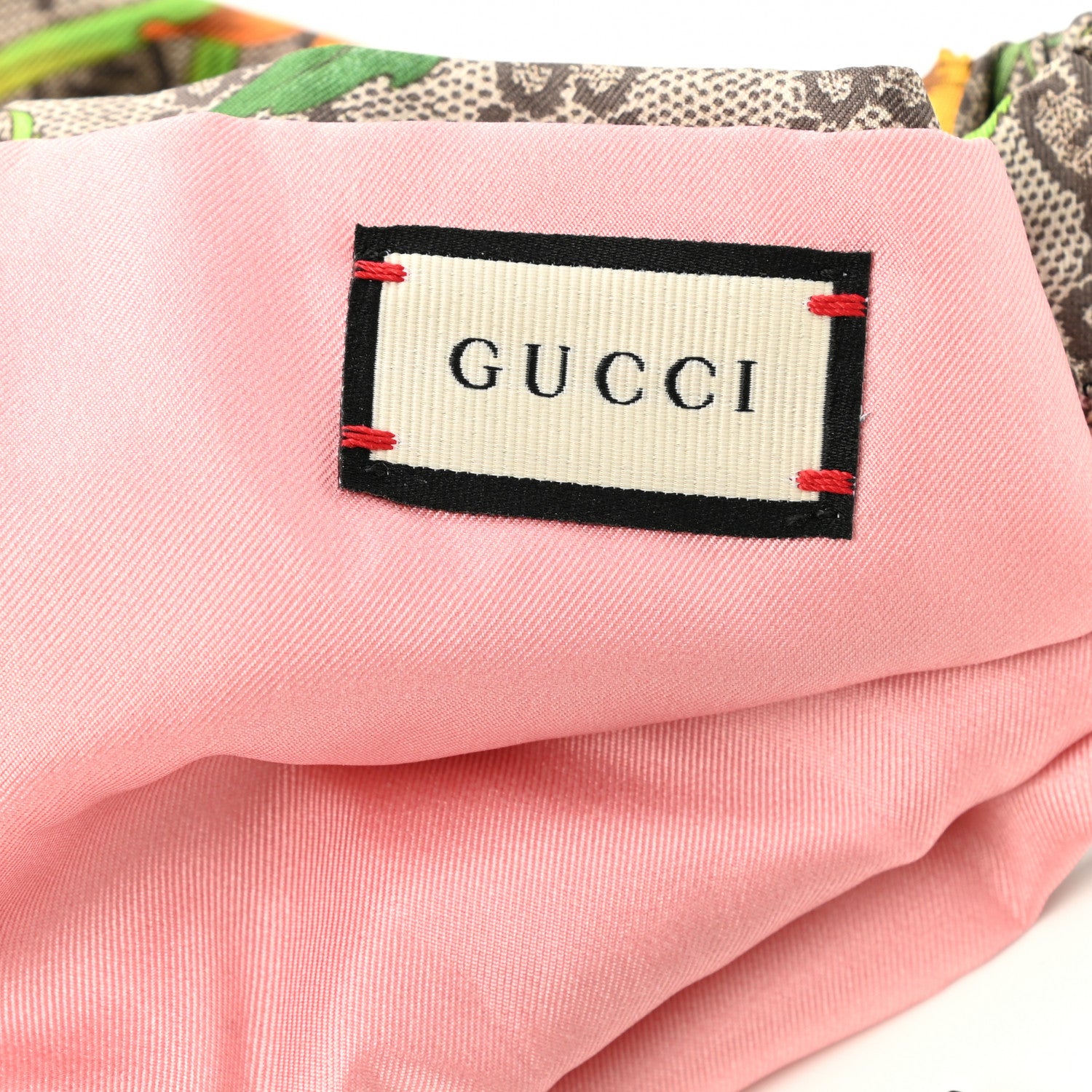Gucci Silk Monogram Flora Print Headband M Pink 4 of 5