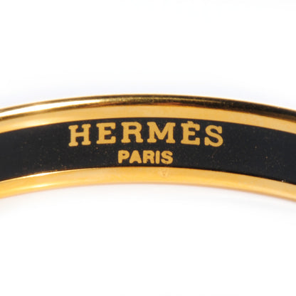 Hermes Enamel Printed Pavois Flag Narrow Bracelet Black 65 3 of 4
