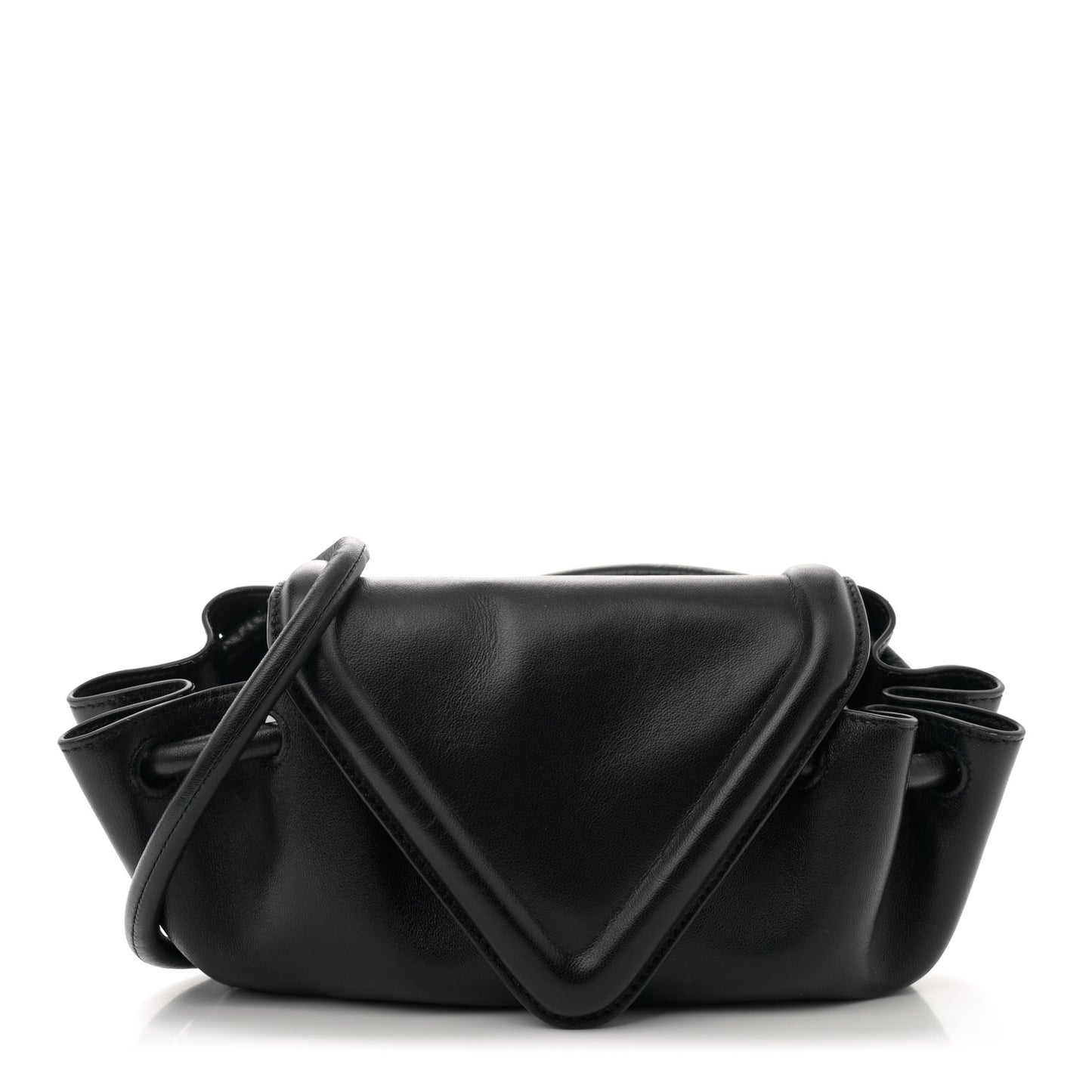 Lambskin Small Beak Triangle Flap Shoulder Bag Black
