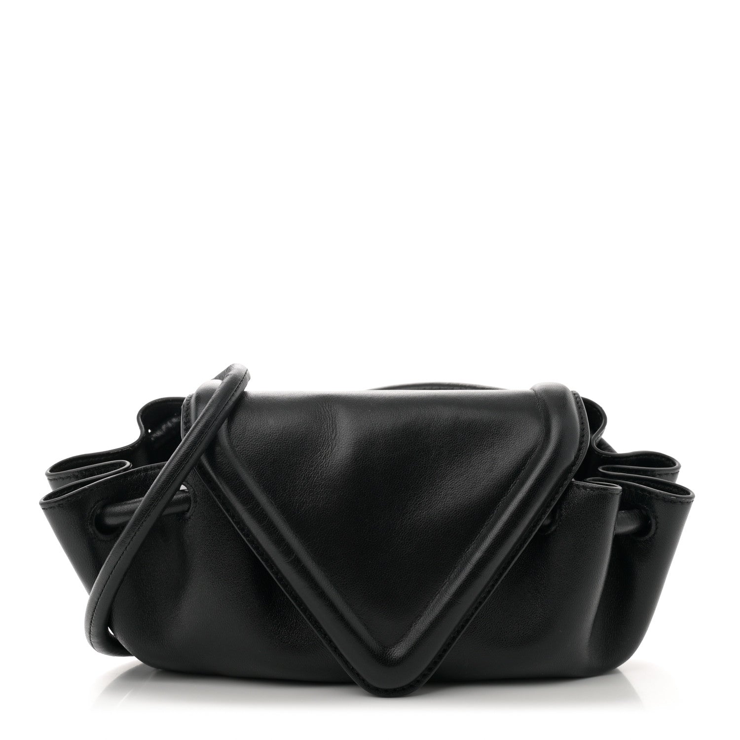 Bottega Veneta Lambskin Small Beak Triangle Flap Shoulder Bag Black 1 of 11