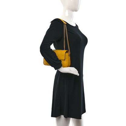 Fendi Nappa Small FF Embossed Midi Chain Baguette Mimosa 2 of 10